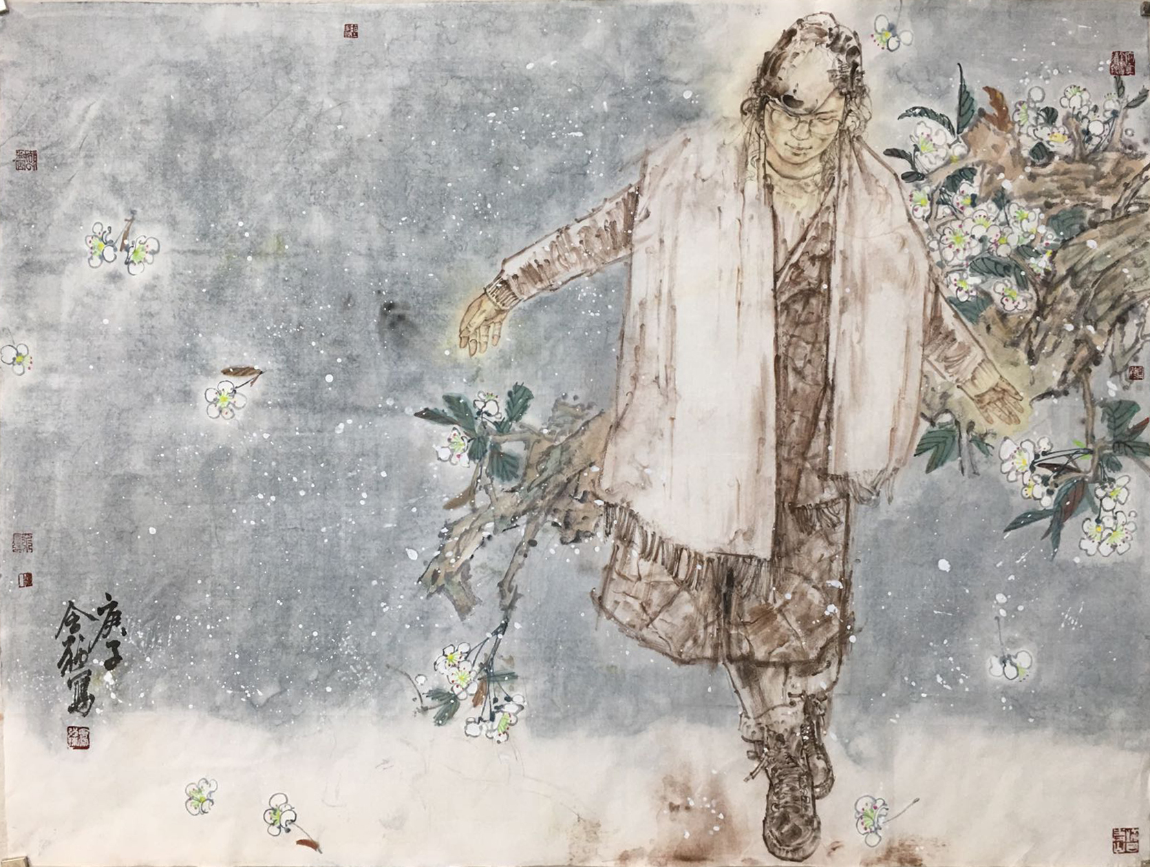 第一场雪 139X69cm 2020年.jpg