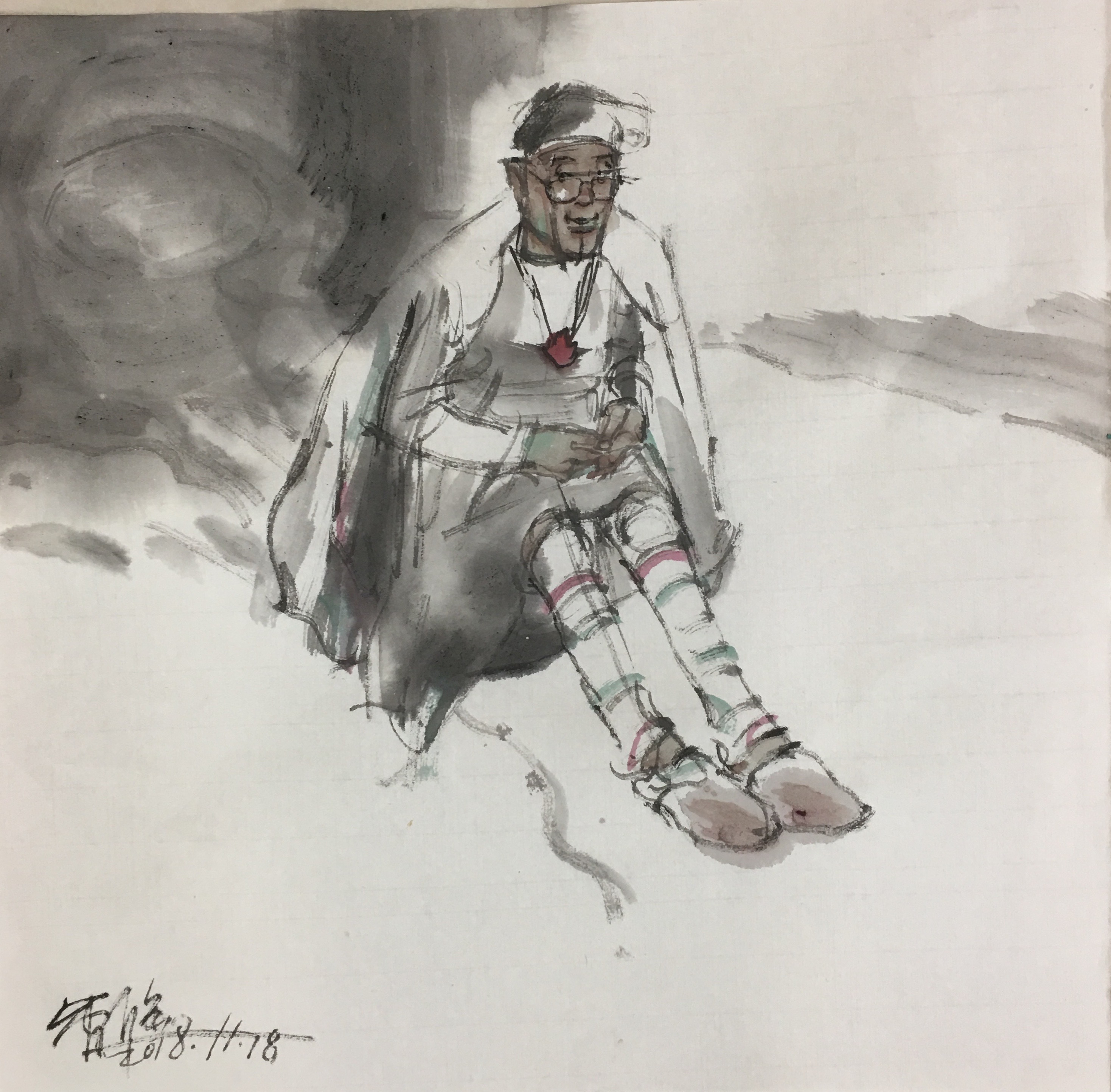水墨肖像40X40cm 2013年.jpg