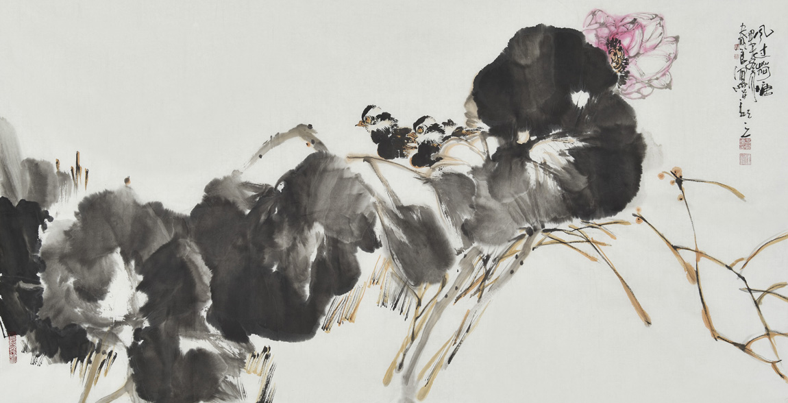 过荷塘             尺寸 :  138x68 cm             作者 :  王春良