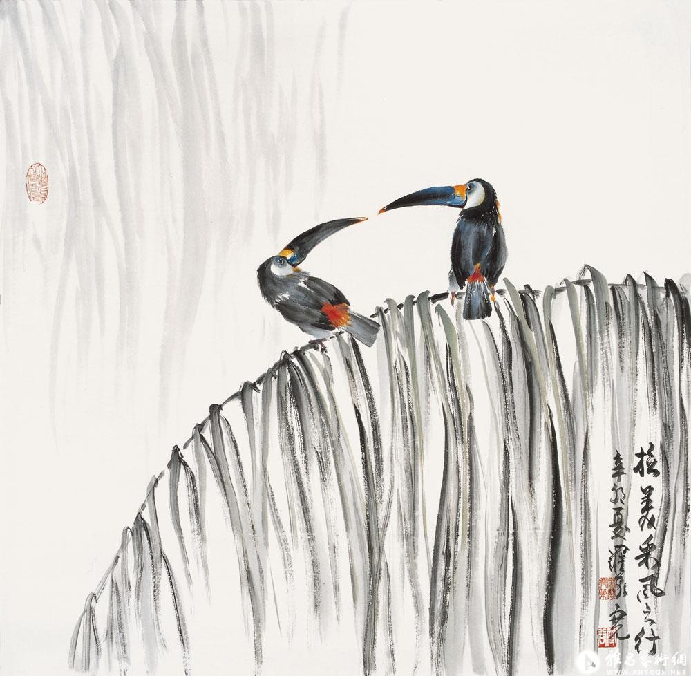 巨嘴鸟名称 :  巨嘴鸟尺寸 :  68x70cm作者 :  罗家宽创作时间