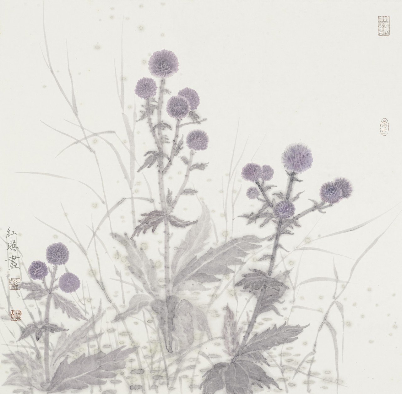 闲花野草1 68㎝×68㎝